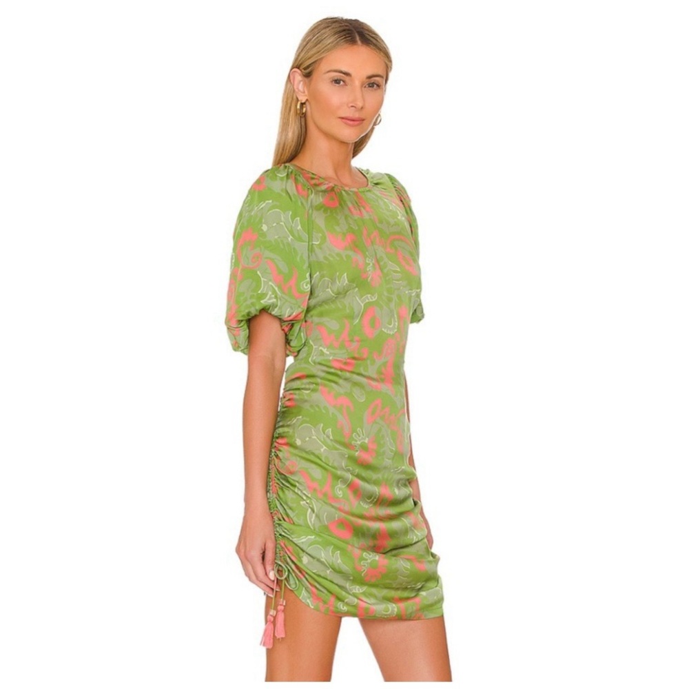 Cleobella Kamila Mini Dress Ruched Tie on each side Mini Dress - Picture 2 of 4